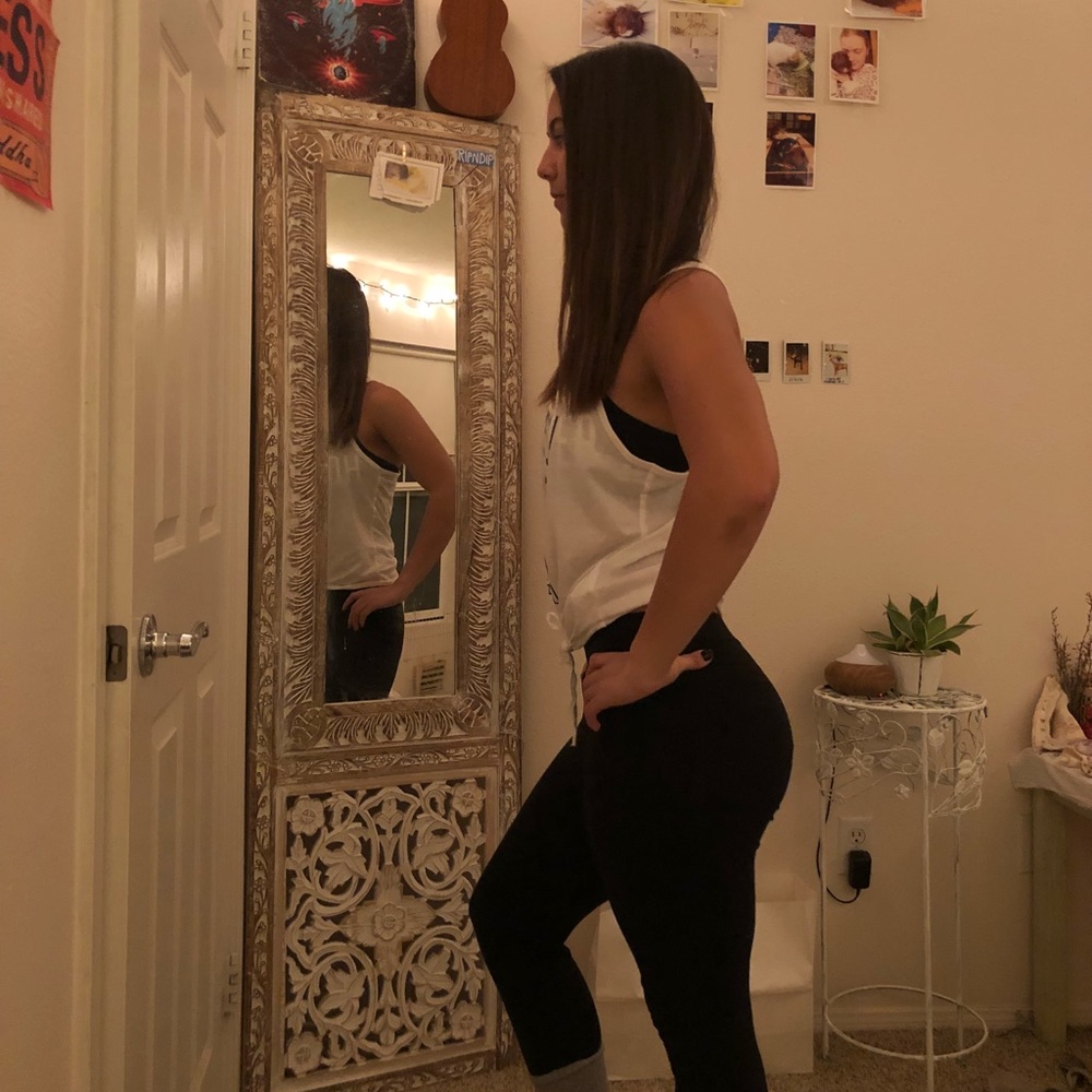 Hollister white graphic tank
